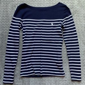 Striped polo sweater